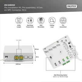 Digitus Fttx Installationskit, LC/APC Stecker, 50m