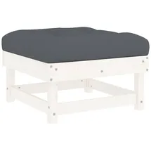 vidaXL Gartenhocker mit Kissen Weiß Massivholz Kiefer