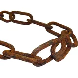 vitaliano rostige Stahlkette Gliederkette Meterware, 1 Meter, 5mm stark, Eisenkette im Antik, Retro, Vintage-Stil, als Regenablaufkette, Ringkette, Lampenkette, Deko, Metall Rost Deko für Garten