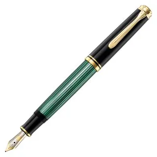 Pelikan Souverän M400 Kolbenfüller schwarz/grün/gold B (breit)