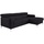 Livetastic Ecksofa Schwarz, Leder, Kombination Echtleder/Lederlook, Rindleder, 4-Sitzer, Ottomane rechts, L-Form, 226x169 cm, seitenverkehrt erhältlich, Armteil links, rechts, Wohnzimmer, Sofas & Couches, Wohnlandschaften, Ecksofas