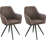 Jockenhöfer Gruppe Esszimmerstuhl Sammy (Set, 2 St), Schalenstuhl in Vintage Optik, Drehstuhl braun