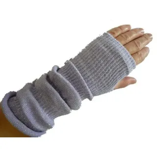 alles-meine.de GmbH Flieder/hell lila violett - silberfäden - Pulswärmer/Stulpen Stulpe - Armstulpen Muff Müffchen mit Glitzer Effekt