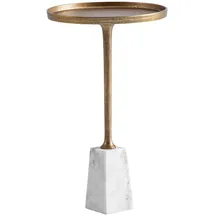 FineBuy Echter Marmor Ø 34 cm Anstelltisch Wohnzimmertisch Rund