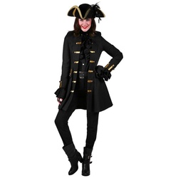 thetru Kostüm Damen Piratenjacke, Schwarze Uniformjacke für barocke Damen schwarz