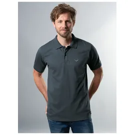 TRIGEMA Poloshirt TRIGEMA "TRIGEMA Poloshirt DELUXE Piqué", Herren, Gr. S, grau (anthrazit), 100% Baumwolle, Basic, Shirts