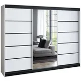 A&J MöbelLand Schiebetürenschrank VILUNO 200 x 215 x 59,5 cm Weiß