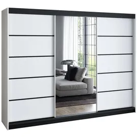 A&J MöbelLand Schiebetürenschrank VILUNO 200 x 215 x 59,5 cm Weiß