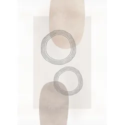 Bild KOMAR "Line Art Circles", beige (farbe bild(er): pastell), B:50cm H:70cm, Papier, Holz, Bilder, Wandbild zur Dekoration - ohne Rahmen