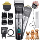 Gimars 4-in-1 Hundeschermaschine mit Hunde Trimmer, 7000 U/min Leise Hunde Schermaschinen Set, USB Aufladbare kabellose Tierhaarschneidemaschine, Schermaschine Katze Hunderasierer für dichtes Fell
