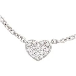 Kette mit Anhänger JOBO, weiß (weißgold 585), Halsketten, Damen, Weißgold 585-Diamanten, L: 45cm, Weißgold 585, Diamanten, Herz 585 Weißgold mit 26 Diamanten 45 cm