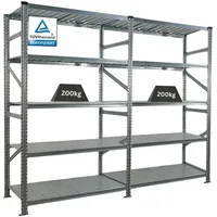 Proregal Fachbodenregal Silber, Metall, 240x200x60 cm, Freizeit, Heimwerken, Werkstatt, Schwerlastregale