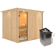 Karibu Gobin inkl. 9 kW Ofen + int. Steuerung + Dachkranz