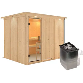 Karibu Gobin inkl. 9 kW Ofen + int. Steuerung + Dachkranz