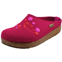 Haflinger Damen Hausschuhe Stickerei Pantoffel Filz Grizzly Amaya 751009, Größe:40 EU, Farbe:Rot - 40