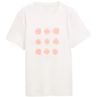 Tom Tailor Damen T-Shirt mit Print, weiß, Uni, Gr.