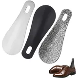Gotetiso 3er Set SchuhlöFfel Klein 10cm Stabil Schuhlöffel aus Edelstahl Mini Metall Schuhanzieher Kurz mit Aufhängeloch Ergonomischer Form Praktische Schuhhelfer Reiseschuhlöffel Shoe Horn Zuhause
