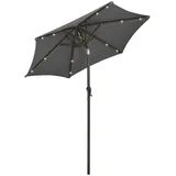 vidaXL Sonnenschirm mit LED-Leuchten Anthrazit 200x211 cm Alu