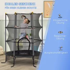 Homcom Kindertrampolin 163 cm inkl. Sicherheitsnetz Schwarz
