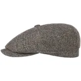 Stetson Hatteras Classic Wool Schirmmütze - Schiebermütze Herren - Flatcap mit Baumwollfutter - Herrencap mit Fischgrätmuster - Ballonmütze Herbst/Winter - Wintercap Dunkelbraun 61 cm - 61