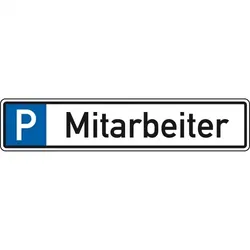 Schild I Parkplatzreservierungsschild Mitarbeiter, mit Befestigungsset 2, 520x110mm