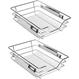 Jopassy Teleskopschublade 40cm Küchenschublade, Schrankauszug,Küchenschrank Auszug Nachrüsten,Küchenschubladen aus Metall Einbauschublade für Spülschrank,Schrank Schubladen Ausziehbar 2Stück