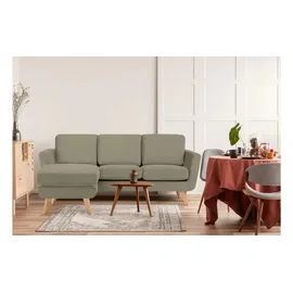 Konsimo Eckcouch Velours 2-Sitzer Beige