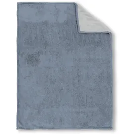 biberna Tagesdecke Sherpa 150 x 200 cm Taubenblau
