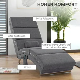 Homcom Massagesessel mit Fernbedienung Polyester 168 x 84 x 56 cm Grau