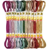 Folia FOLIA® Stickgarn Set, 2 x 13 Metallicfarben 8 m