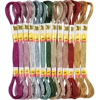 Folia FOLIA® Stickgarn Set, 2 x 13 Metallicfarben 8 m