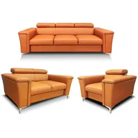Echtleder Set Roma 3-2-1 2 x Sofa + Sessel Leder Sofagarnitur Polstermöbel