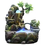 wD7rE5bm6z Zimmerbrunnen Tischbrunnen for den Innenbereich, Steingarten-Wasserfall, Pflanzen, Desktop-Brunnen, Dekorationen for das Home Office Tischbrunnen(Groß)