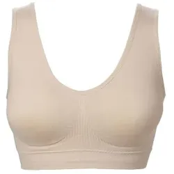 Trofe Heidi Wireless Bra Lounge BH Beige Nylon Large Damen