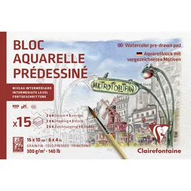 Quo Vadis Aquarellblock 10x15 cm 15 Blatt 300 g Paris