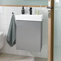 Villeroy & Boch Collaro Waschbeckenunterschrank Anschlag rechts 41 x 55 cm Glossy Grey