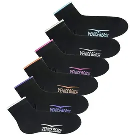 VENICE BEACH Kurzsocken 6-Paar Schwarz 35-38