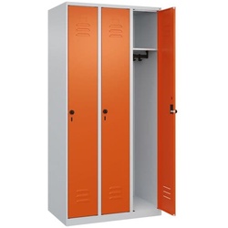 CP Spind »Classic PLUS Korpus lichtgrau« 3x1 Fächer orange, 90x185x50 cm
