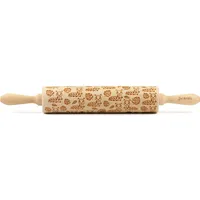 Folkroll Teigroller FOLKROLL "Raupen", braun (holzfarben), L:43cm Ø:6cm, Buchenholz,