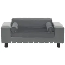 vidaXL Hundesofa Grau 81 x 43 x 31 cm Plüsch und Kunstleder