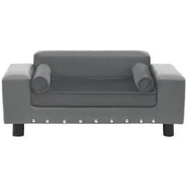 vidaXL Hundesofa Grau 81 x 43 x 31 cm Plüsch und Kunstleder
