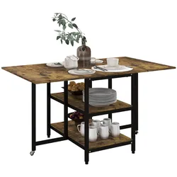 HOMCOM Esstisch Spanplatte, Stahl