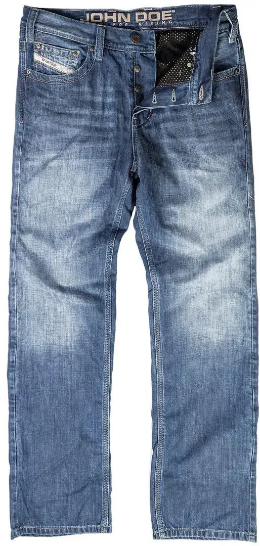 John Denim XTM Light Blue Motorrad Jeans, blau, Größe 36 für Männer