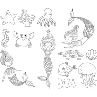 Heyda 204888678 Stempel-Set „Mermaid“,