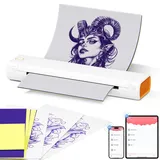 Itari M08F Tattoo Drucker, Thermodrucker Tattoo für A4 Papier mit 10pcs Tattoo Papier, Tattoo Printer Tattoo Stencil Drucker Bluetooth mit IPad & Phone & PC,Weiß