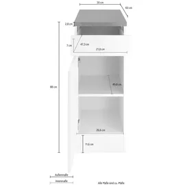 OPTIFIT Unterschrank Roth 30 x 60 x 88 cm Grau