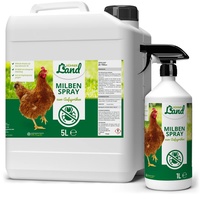 HÜHNER Land Milben Spray für Hühner XL Set 6 Liter incl. Sprühflasche - Gegen Milben & Parasiten, Milbenspray Milbenmittel als Umgebungsspray zur Vorbeugung & bei akutem Befall
