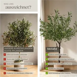 Tectake Künstlicher Olivenbaum Grün 120 cm