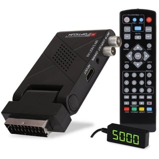 RED Opticum AX Lion 5 AIR DVB-T2 Receiver mit Aufnahmefunktion DVB-T2 HD Receiver (externer IR Sensor mit LED Display - SCART, HDMI, USB,12V Netzteil) schwarz