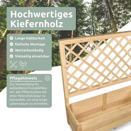 holz4home® holz4home Pflanzkasten mit Rankgitter Pflanzkübel mit Rankgitter Spalier für Rankpflanzen M